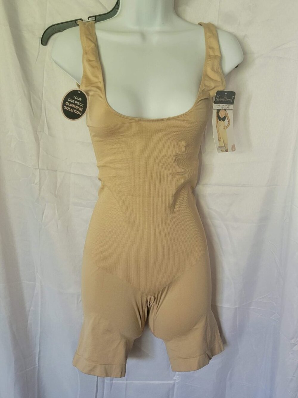 Under Where Open Bust Mid-Thigh Shaping Bodysuit Nude Women’s Size L